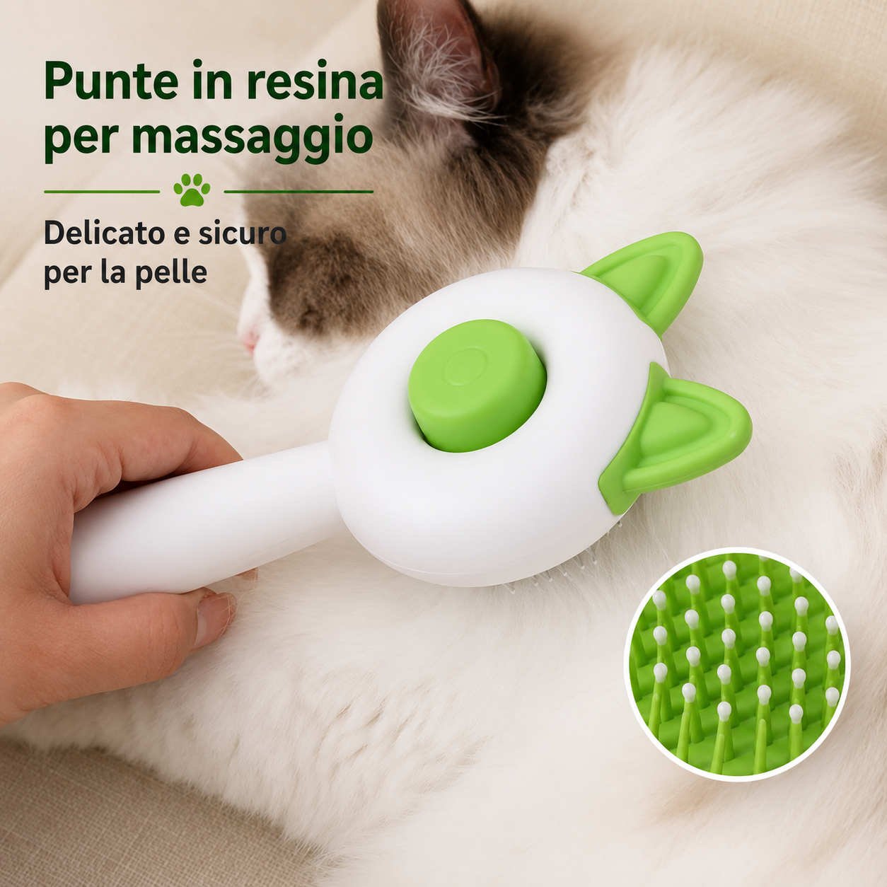 Spazzola autopulente per cani e gatti - Rimuovi pelo