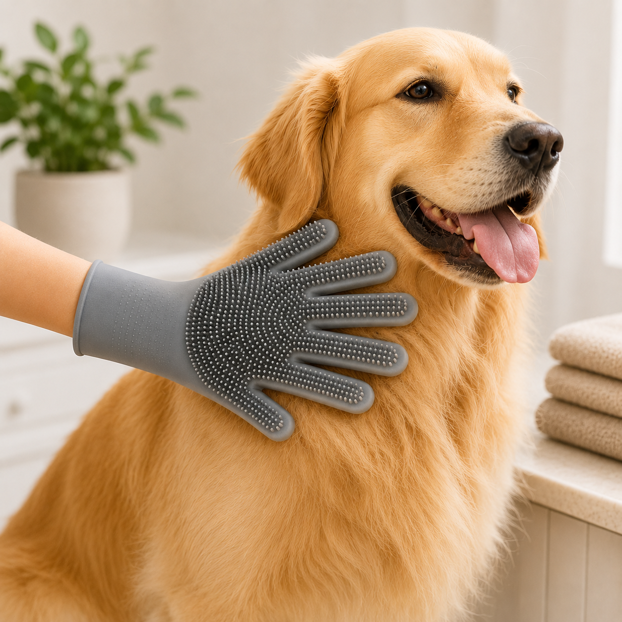 Guanto massaggiante da toelettatura per cani e gatti