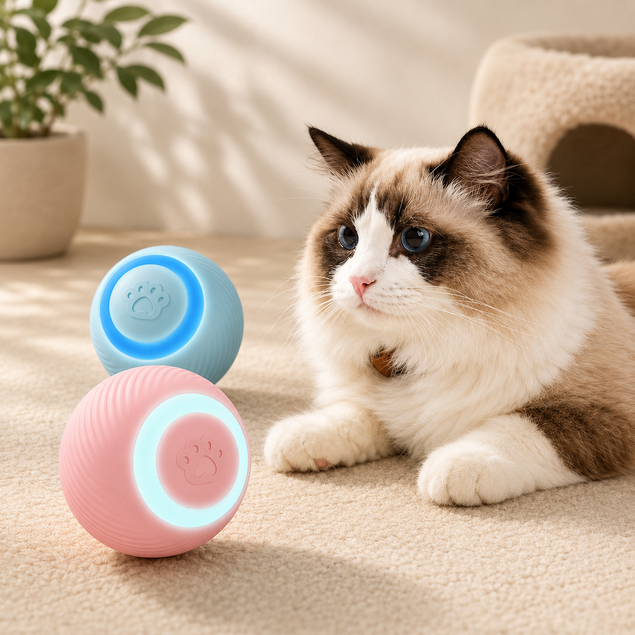 Palla intelligente automatica ricaricabile per gatti