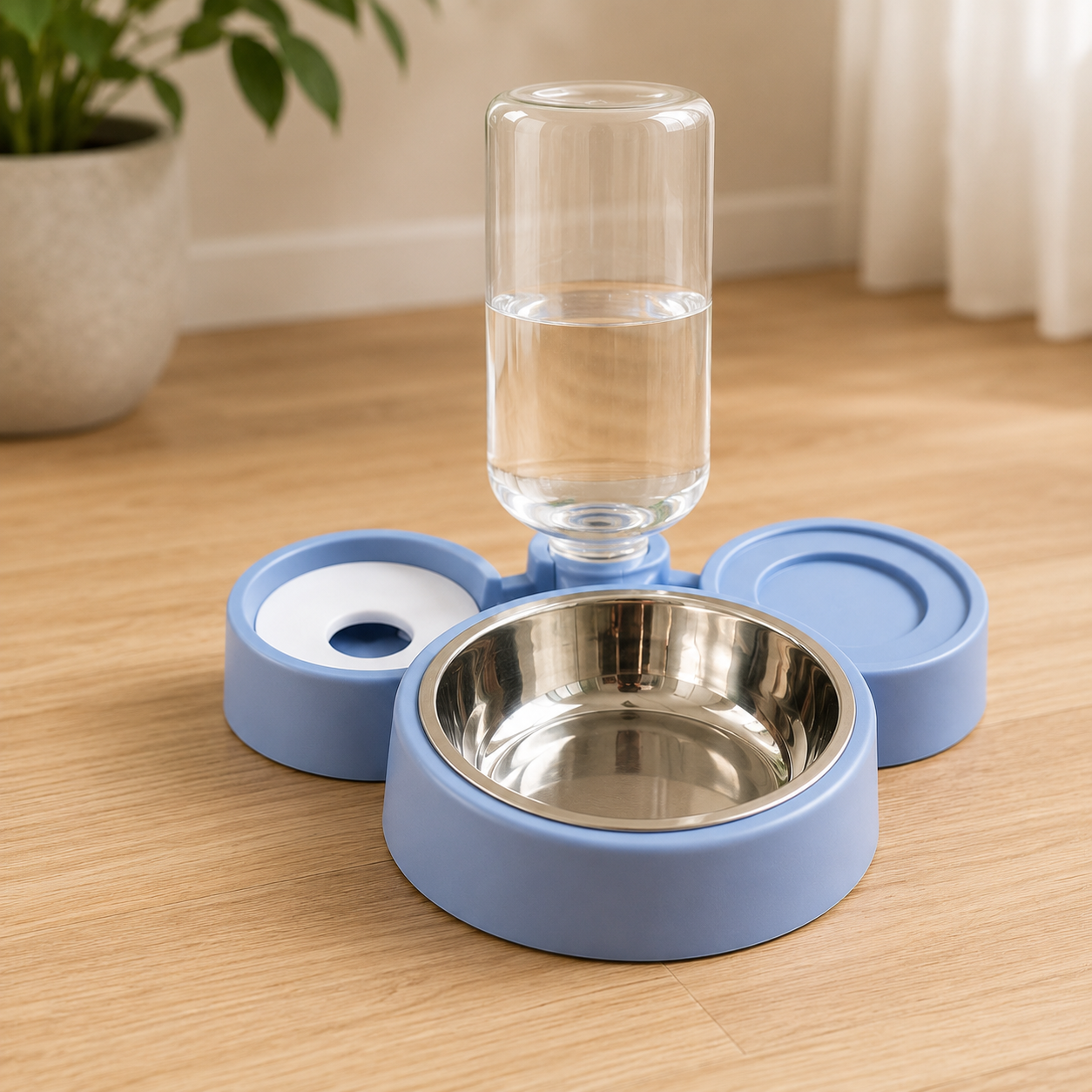 Ciotola con Distributore d’Acqua Automatico in Acciaio Inox