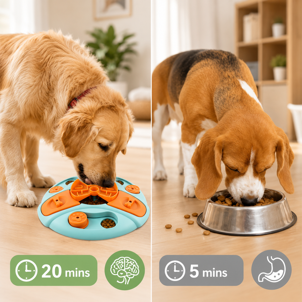 Puzzle interattivo con dispenser di crocchette per cani