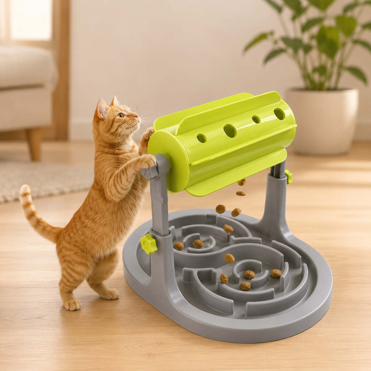 Puzzle interattivo regolabile con dispenser di snack per cani e gatti