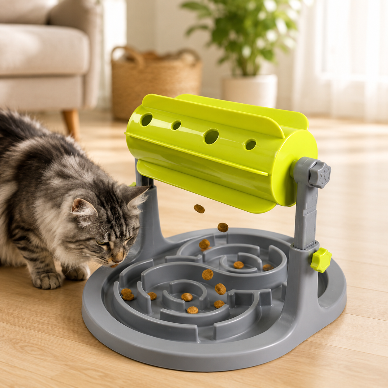 Puzzle interattivo regolabile con dispenser di snack per cani e gatti