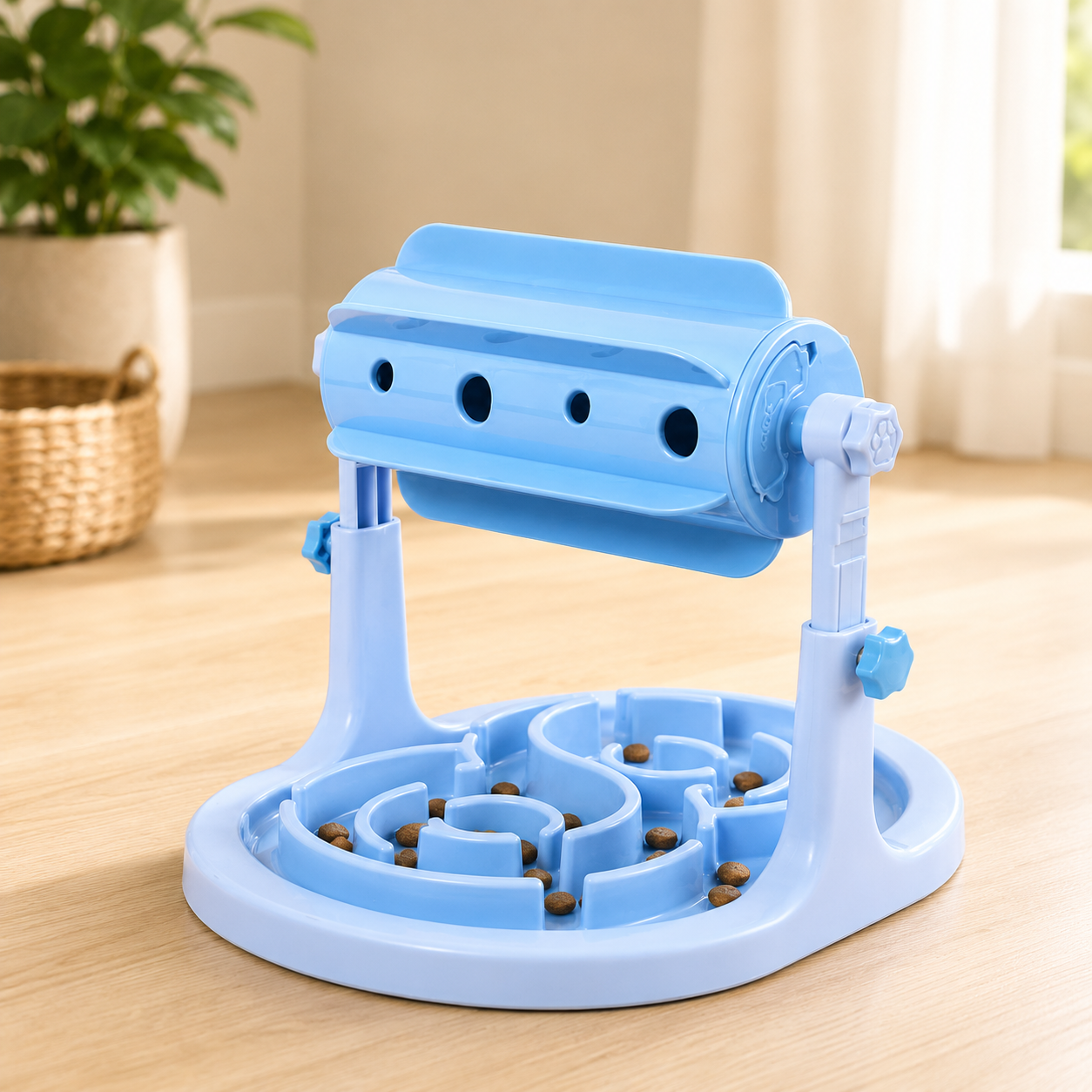 Puzzle interattivo regolabile con dispenser di snack per cani e gatti