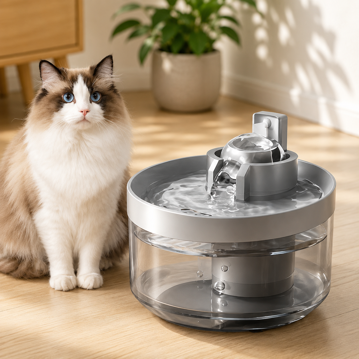 Fontanella automatica wireless a induzione per gatti