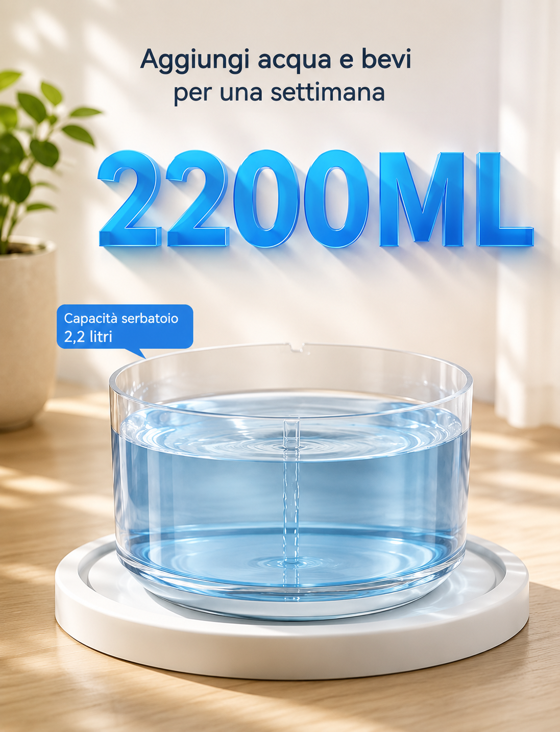 Fontanella automatica wireless a induzione per gatti