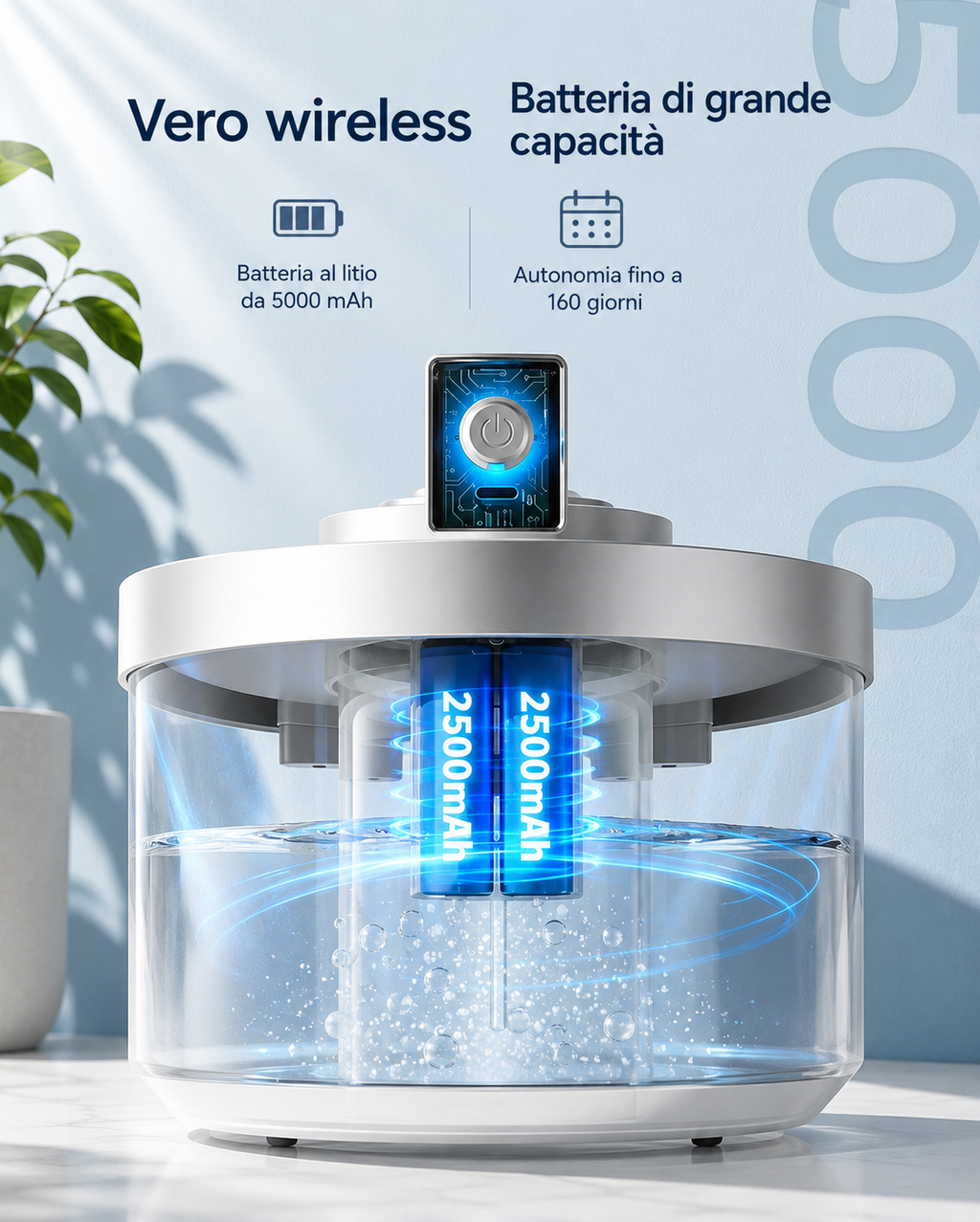 Fontanella automatica wireless a induzione per gatti