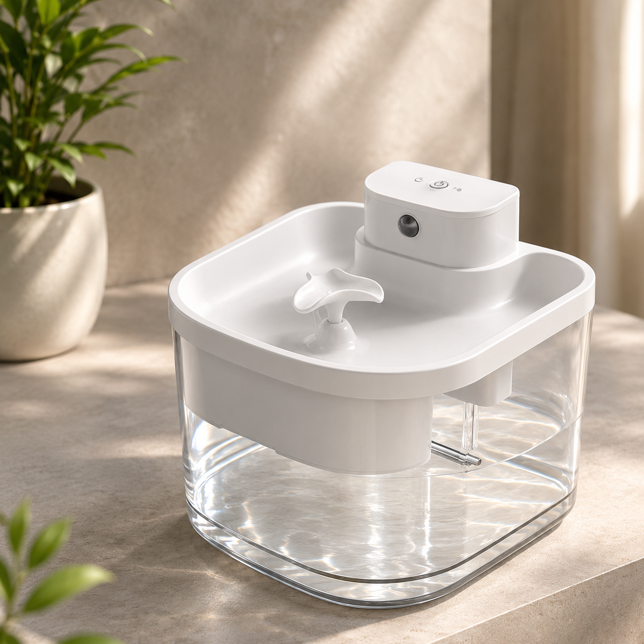Fontana d’acqua wireless a induzione per cani e gatti – grande capacità