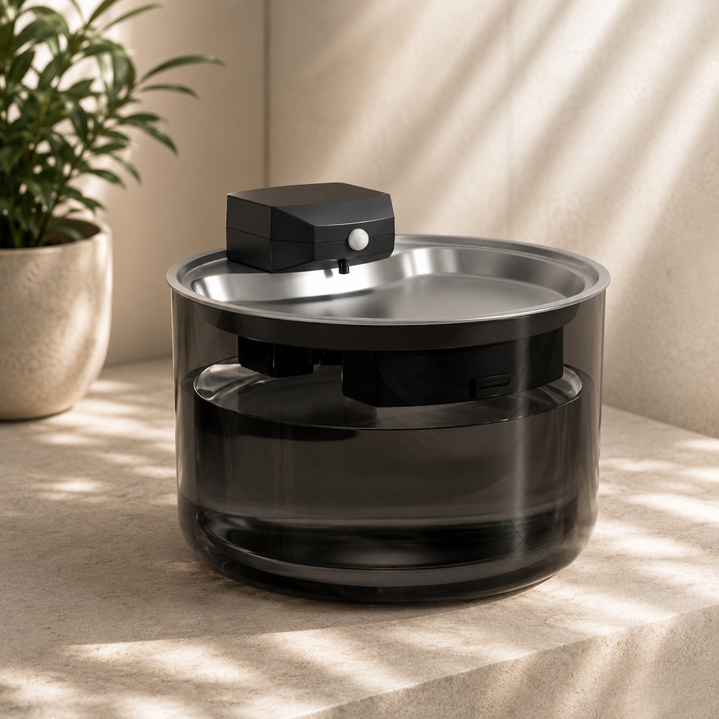 Fontana d’acqua automatica wireless in acciaio inox per cani e gatti