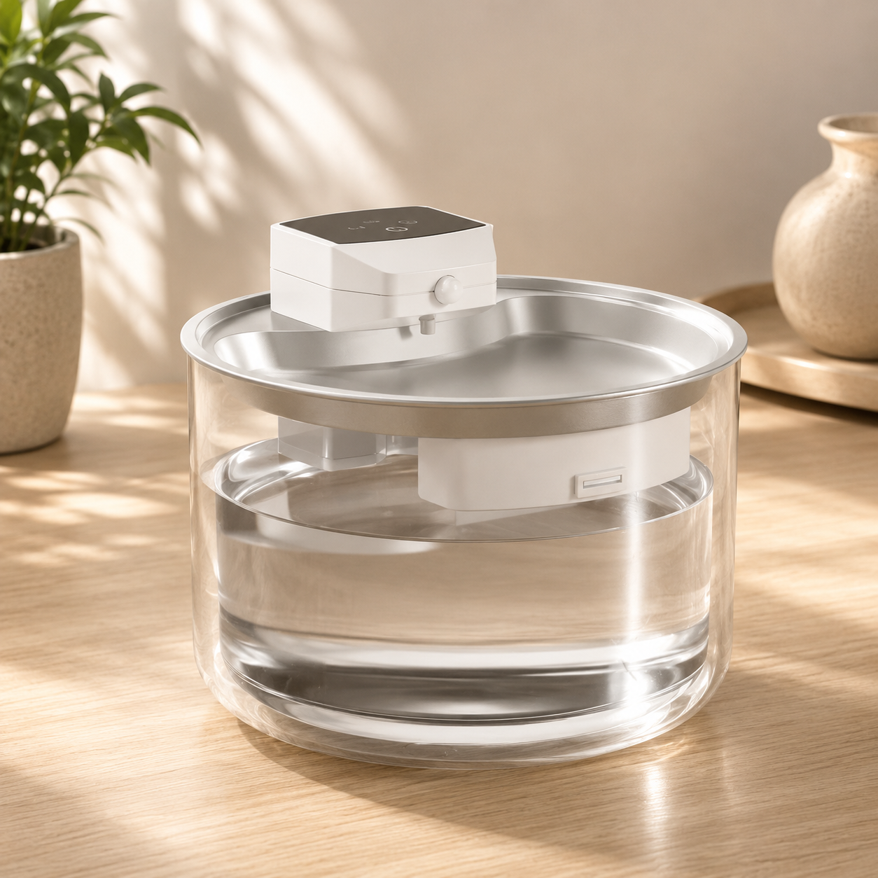 Fontana d’acqua automatica wireless in acciaio inox per cani e gatti