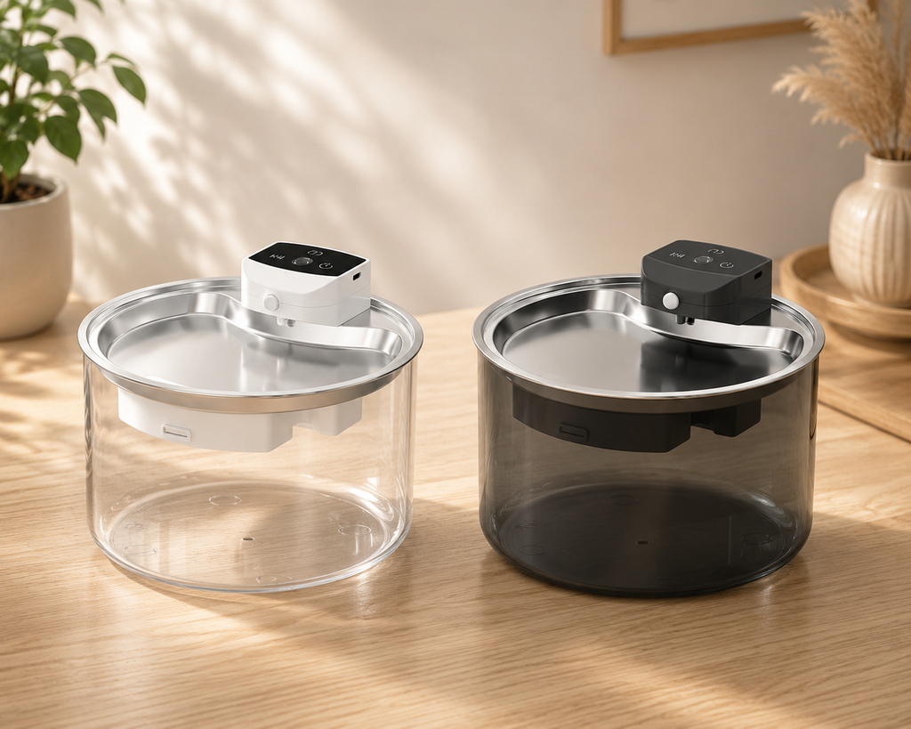 Fontana d’acqua automatica wireless in acciaio inox per cani e gatti