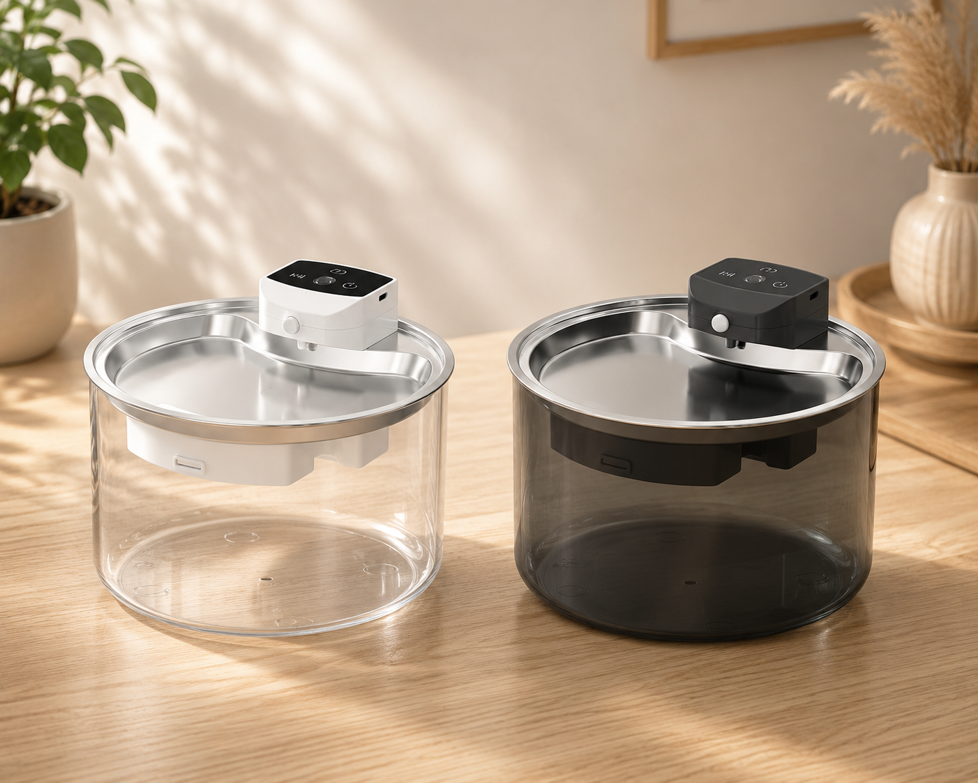 Fontana d’acqua automatica wireless in acciaio inox per cani e gatti