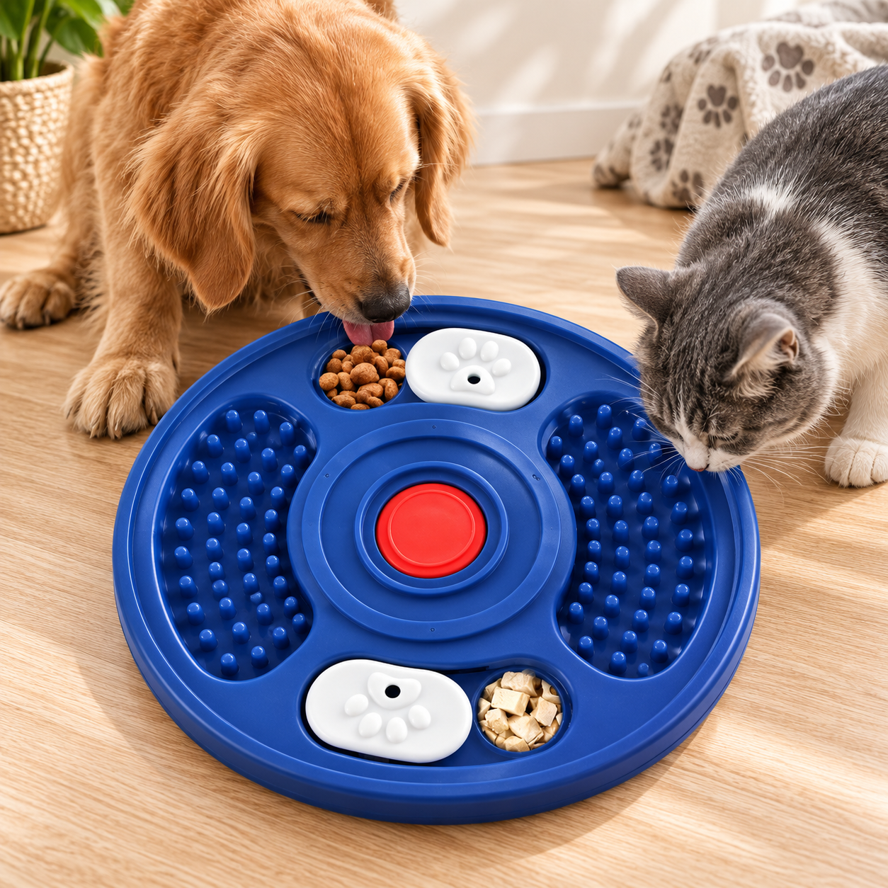 Ciotola Slow Feeder 2 in 1 per cani – Puzzle e tappetino da leccare