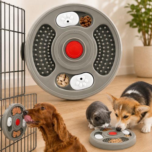 Ciotola Slow Feeder 2 in 1 per cani – Puzzle e tappetino da leccare