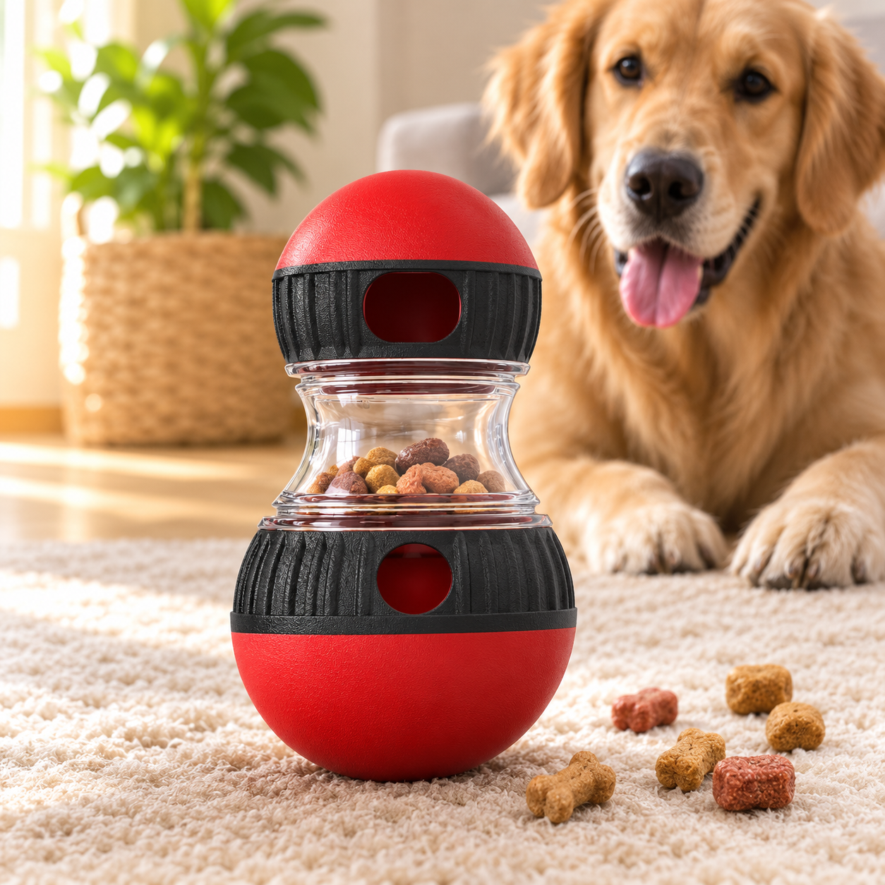 Gioco Interattivo Dispenser di Crocchette per Cani – Puzzle Slow Feeder Regolabile