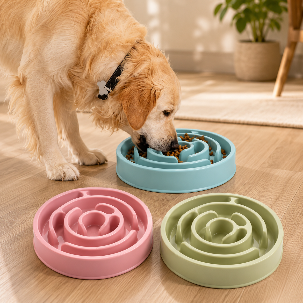 Ciotola slow feeder per cani e gatti - Anti ingozzamento a labirinto