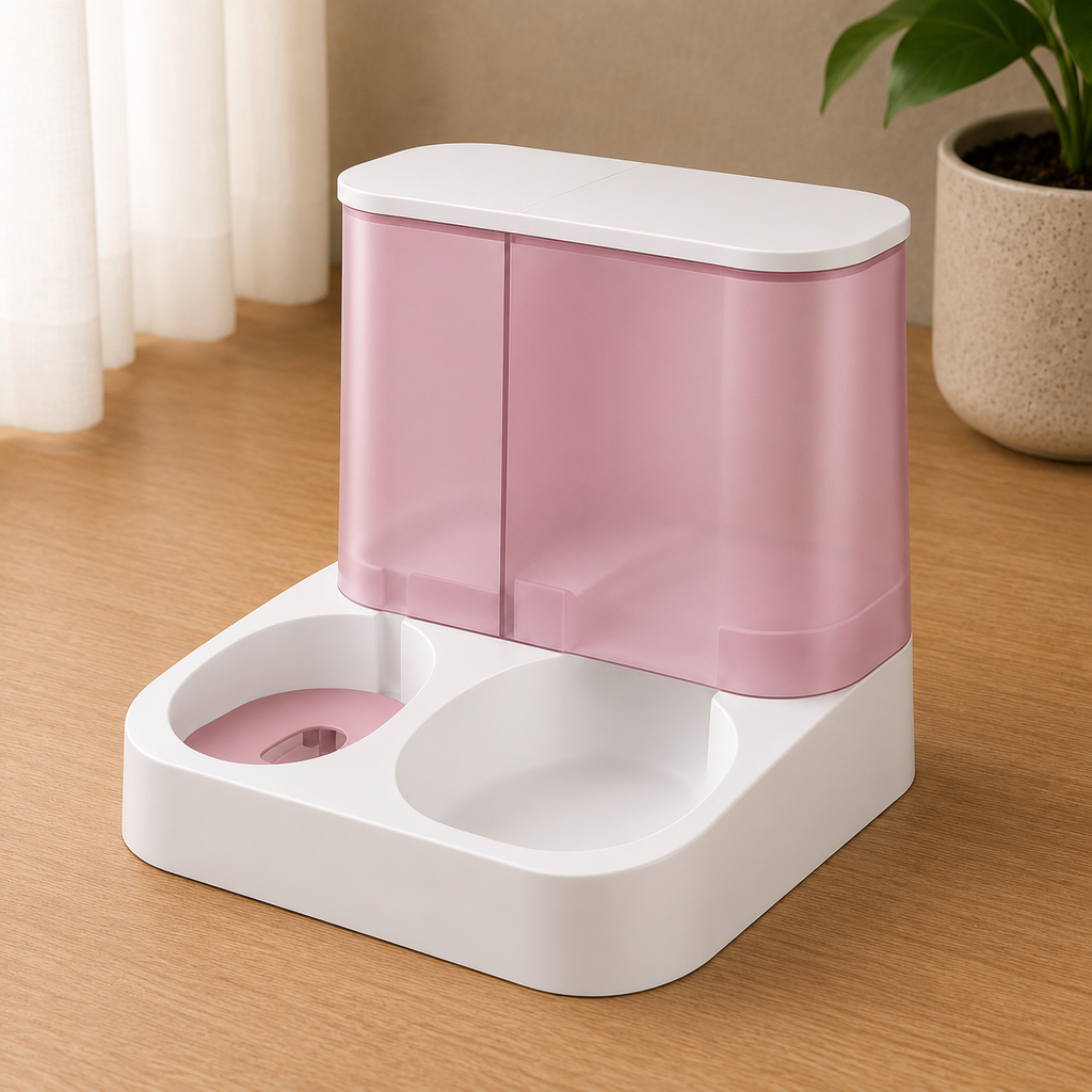 Distributore automatico per gatti con serbatoio trasparente