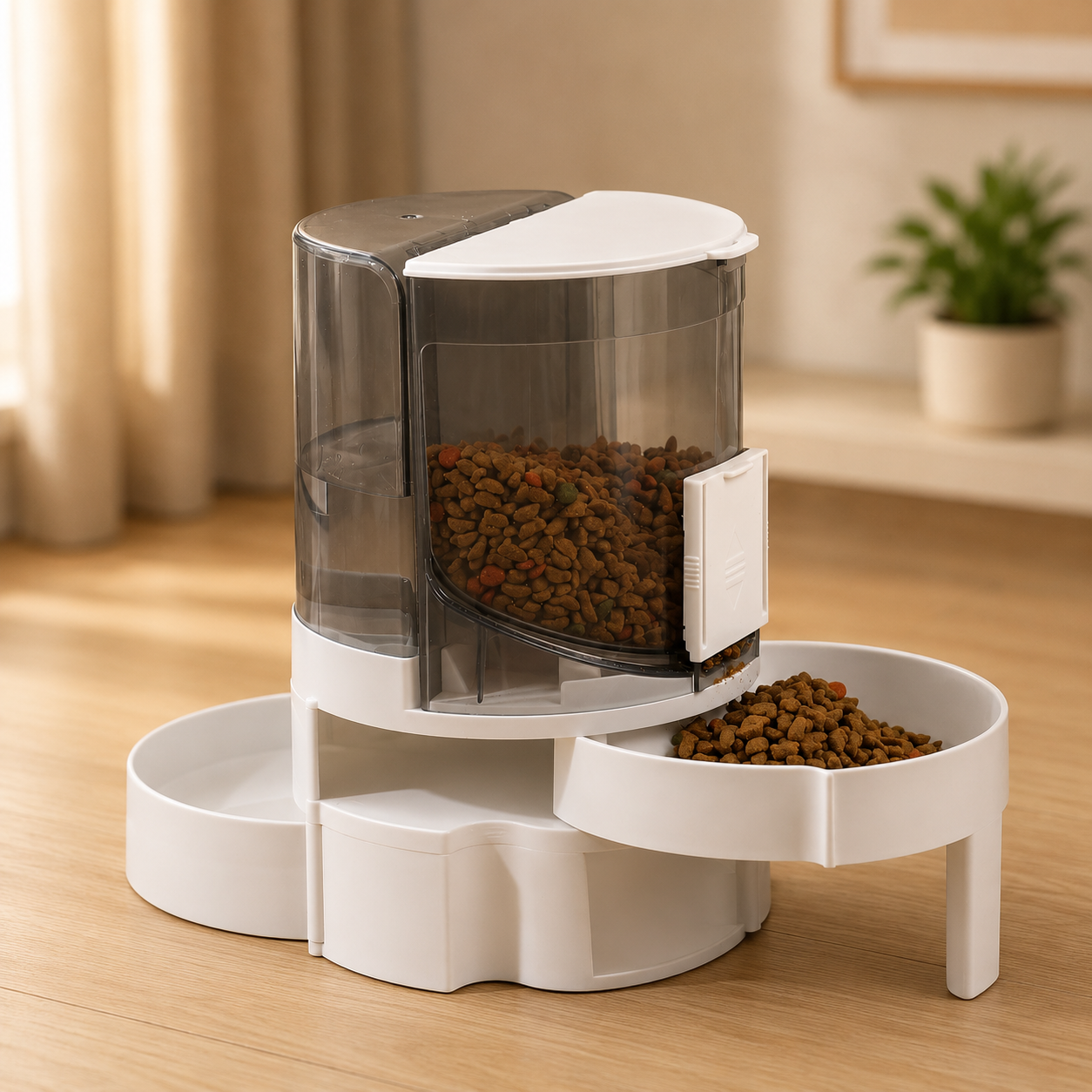 Distributore automatico di acqua e cibo per cani e gatti