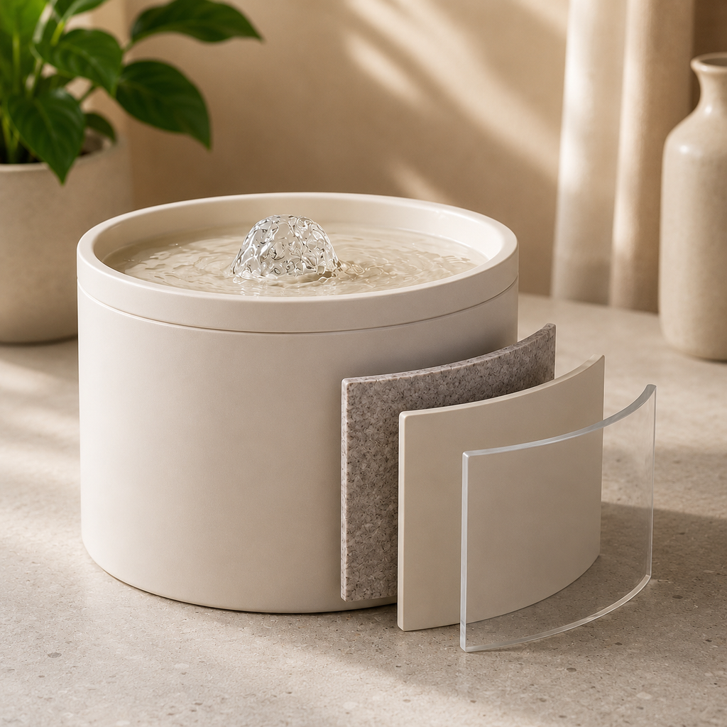 Fontanella automatica in ceramica con filtro per gatti e cani