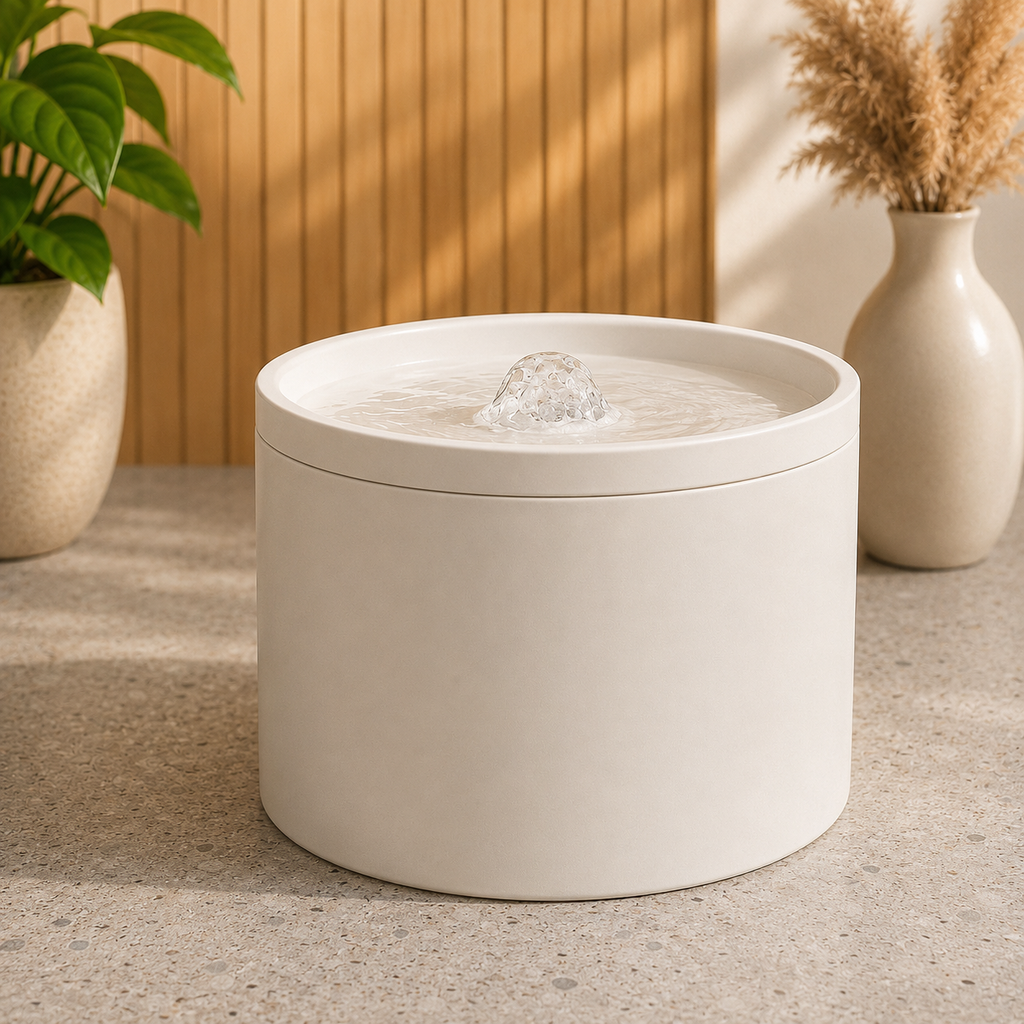 Fontanella automatica in ceramica con filtro per gatti e cani