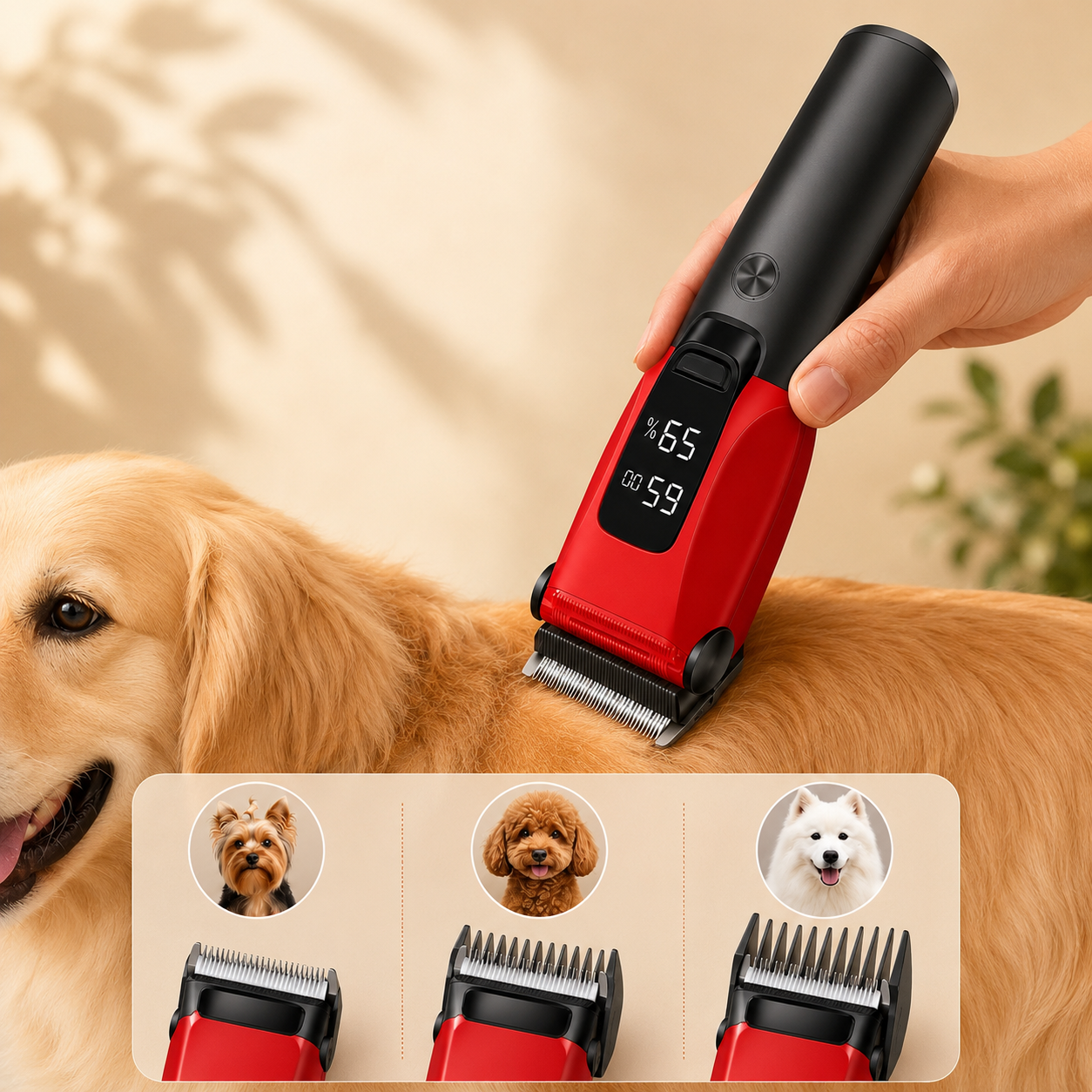Tagliapelo elettrico ricaricabile per cani e gatti
