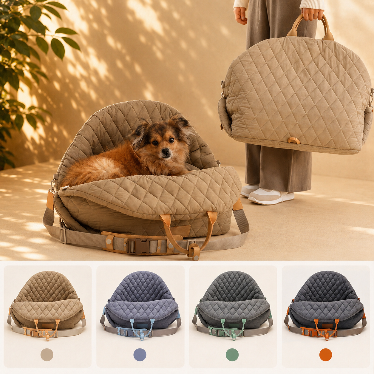 Trasportino pieghevole per gatti e cani – borsa da viaggio portatile