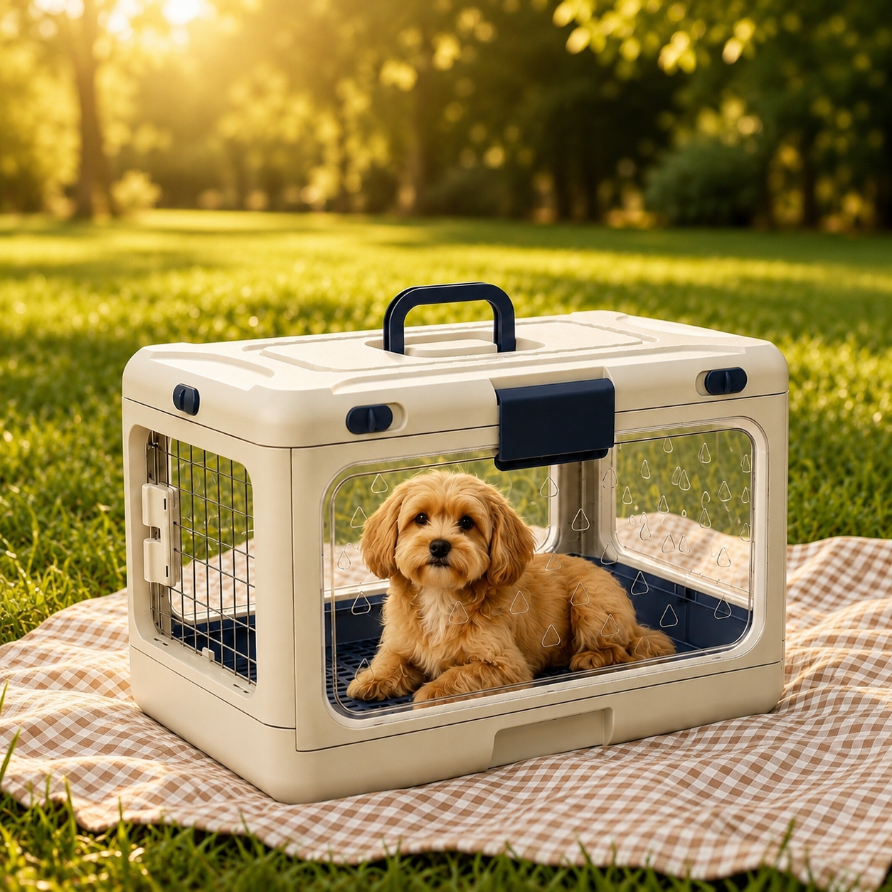 Trasportino rigido pieghevole trasparente per cani di piccola taglia e gatti
