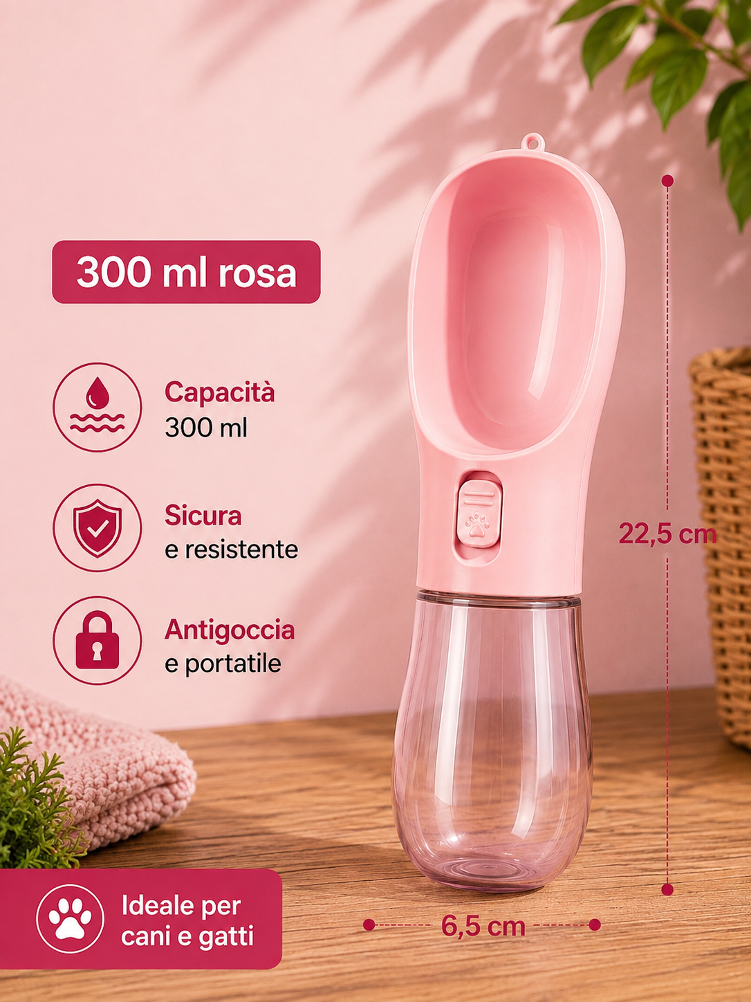 Borraccia portaile 2 in 1 per Cani - Acqua e cibo sempre a portata di mano