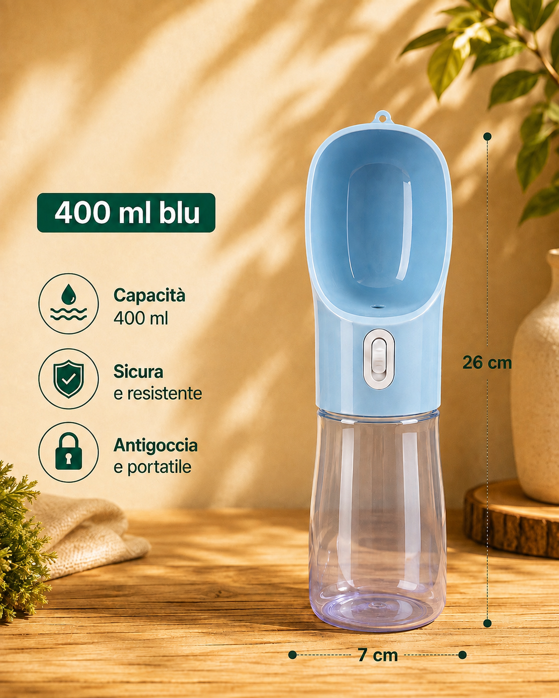 Borraccia portaile 2 in 1 per Cani - Acqua e cibo sempre a portata di mano