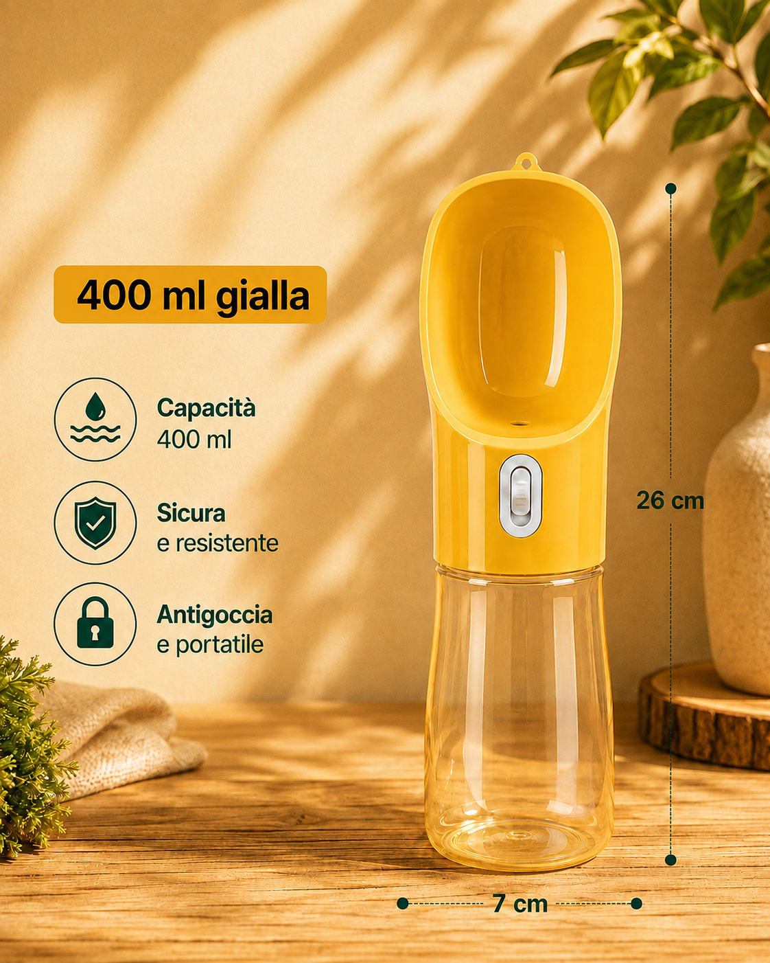 Borraccia portaile 2 in 1 per Cani - Acqua e cibo sempre a portata di mano