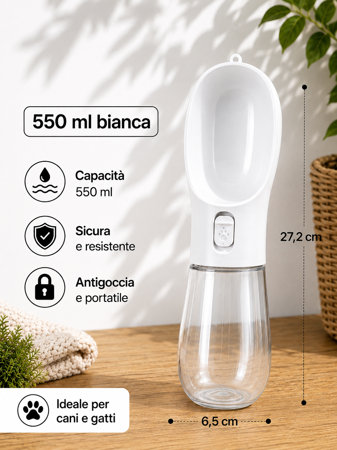 Borraccia portaile 2 in 1 per Cani - Acqua e cibo sempre a portata di mano