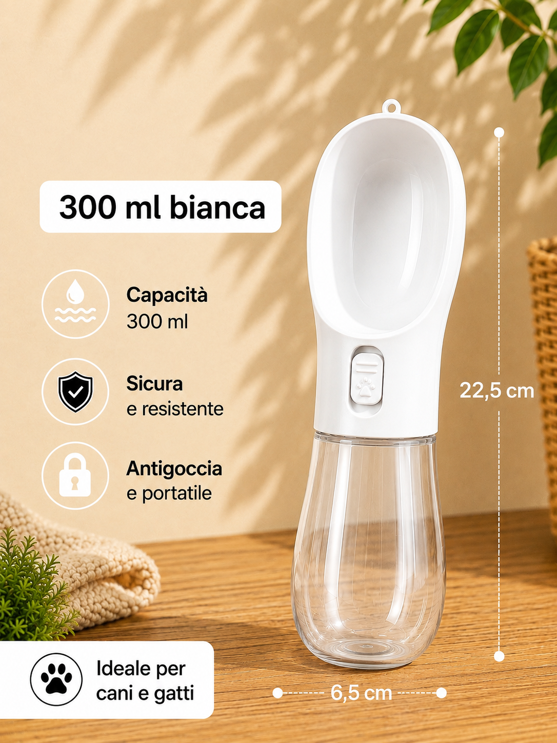 Borraccia portaile 2 in 1 per Cani - Acqua e cibo sempre a portata di mano