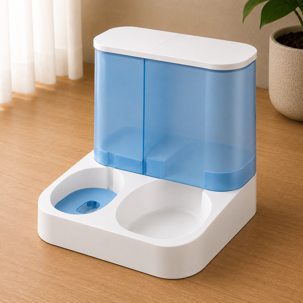 Distributore automatico per gatti con serbatoio trasparente