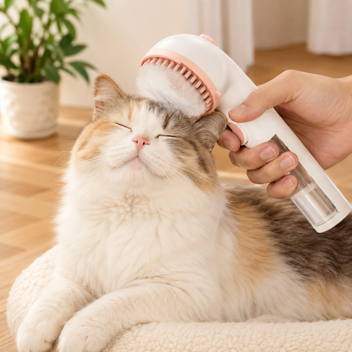 Spazzola 3 in 1 con nebulizzazione per cani e gatti – Rimuovi pelo e toelettatura